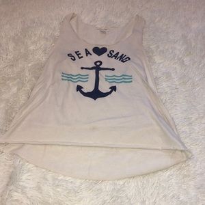 Self Esteem white beach tank top size large